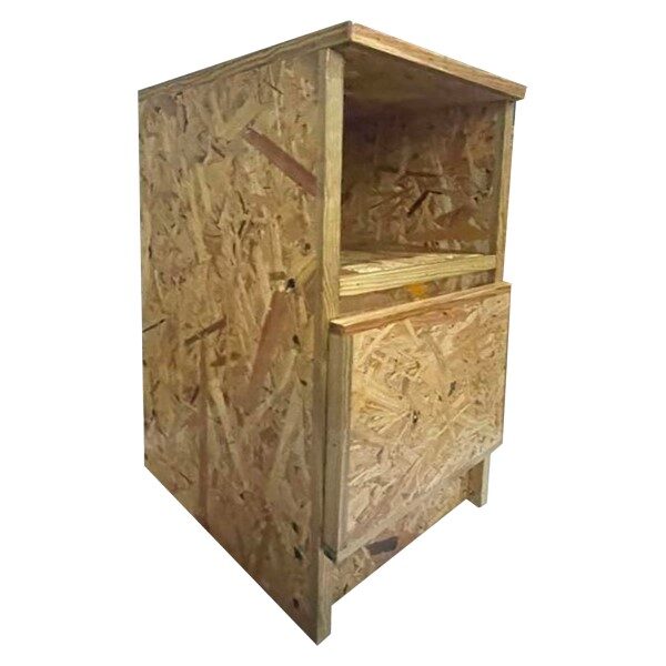 Mueble aéreo de OSB. 0.30 mts de ancho * 0.60 mts de alto, con una gaveta.